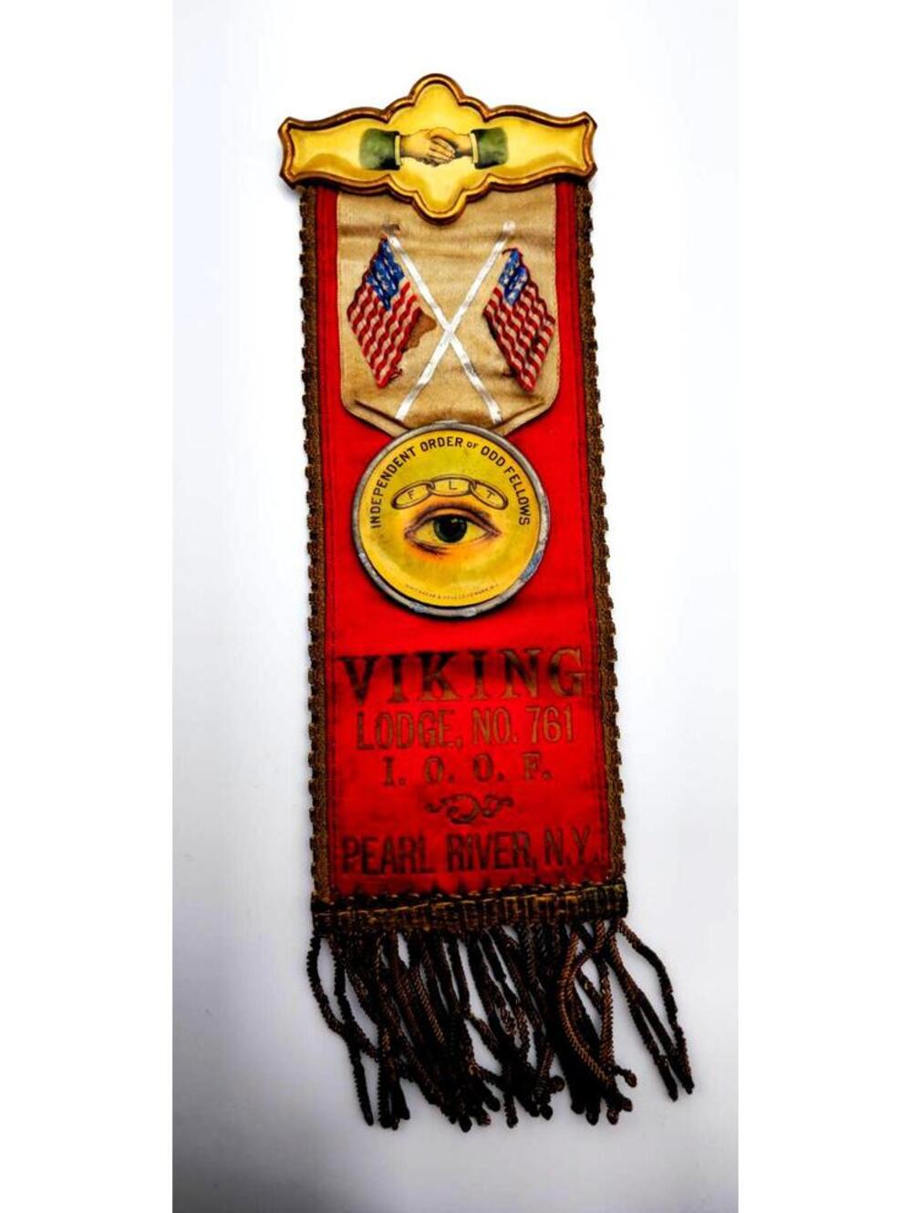 Antique Odd Fellows Viking Lodge # 761 Ribbon Pearl River, NY